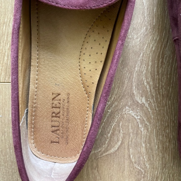Lauren by Ralph Lauren Flat Suede Loafers in Eggplant - Picture 2 of 9